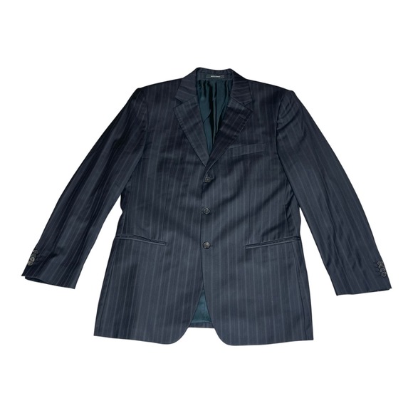 BOSS Hugo Boss Other - Vintage Hugo Boss Mens Charcoal Pinstripe Wool Silk 3 Buttons 40R Blazer Germany